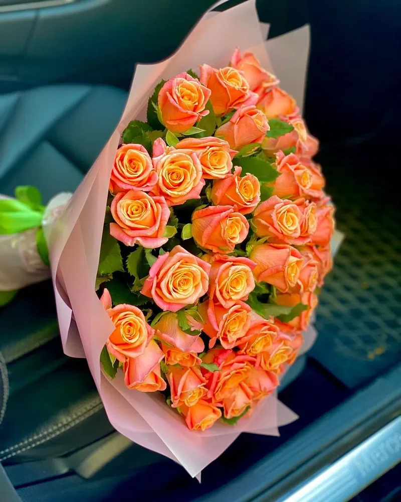 Ağ qızılgül buketi «324»